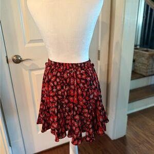 Buddy Love Asymmetrical Red and Black Skirt